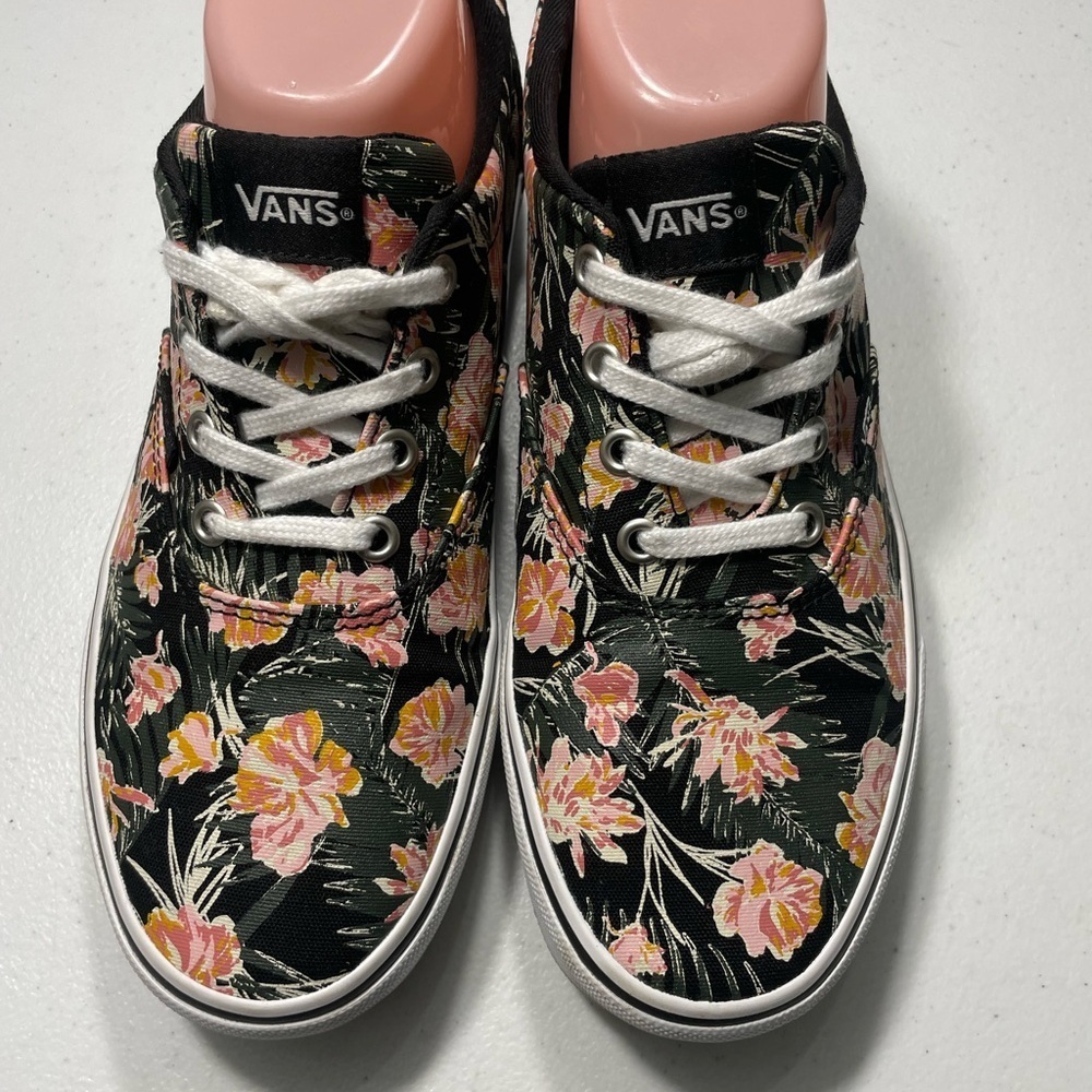 Vans Doheny Palm Black Floral Canvas Shoes Sneakers Size 8.5 SB1